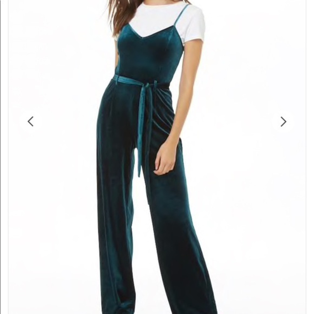 NWT Green Velvet Jumpsuit